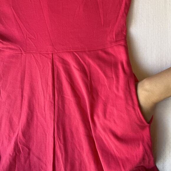 New York & Company Women Dress S Pink Fit Flare Sleeveless Knee Length Stretchy - Picture 10 of 11